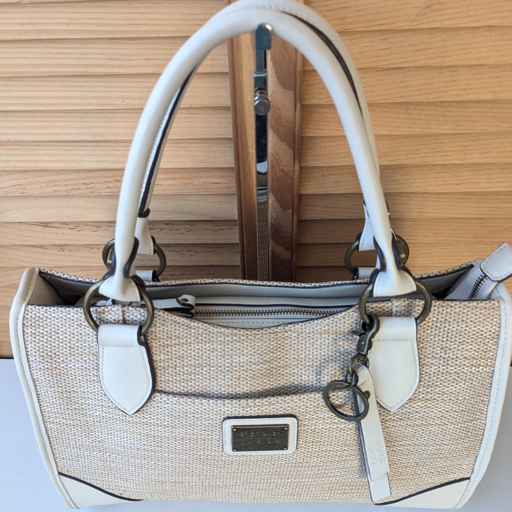 FRYE AND CO. Cream and Natural Woven Satchel - Picture 5 of 15